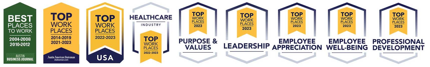 ARC's 6 Top Workplaces Awards from recent years